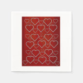 Papieren luiers, rode en witte harten servet (Voorkant)
