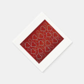 Papieren luiers, rode en witte harten servet (Hoek)