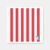 Papieren luiers, rode en witte streep pinguïn servet (Voorkant)