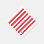 Papieren luiers, rode en witte streep pinguïn servet (Hoek)