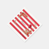 Papieren luiers, rode en witte strippers servet (Hoek)