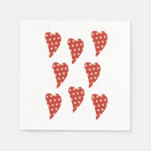 Papieren luiers, rode harten pokadot Napkins Servet (Voorkant)