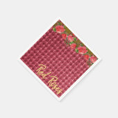 Papieren luiers, rode rozen servet (Hoek)