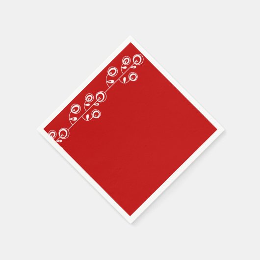 Papieren luiers, rode witte Floral Servet (Hoek)