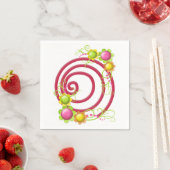 Papieren luiers, rode zilveren flora servet (Insitu)