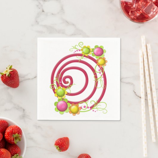 Papieren luiers, rode zilveren flora servet (Insitu)