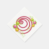 Papieren luiers, rode zilveren flora servet (Hoek)