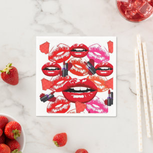 Papieren luiers, roze en rode luiers servet