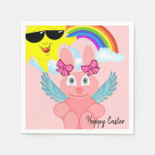 Papieren luiers, roze konijnenpaasmakerij servet (Voorkant)