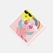 Papieren luiers, roze konijnenpaasmakerij servet (Hoek)