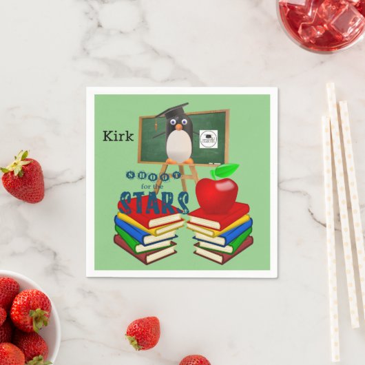 Papieren luiers, schoolboeken Penguin Apple Servet (Insitu)