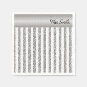 Papieren luiers, Silver Stripe Napkins Servet (Voorkant)