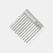 Papieren luiers, Silver Stripe Napkins Servet (Hoek)