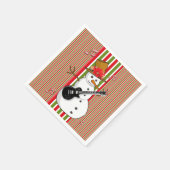 Papieren luiers, Snowman Red Green White Stripe Servet (Hoek)
