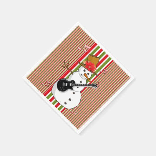 Papieren luiers, Snowman Red Green White Stripe Servet (Hoek)