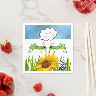 Papieren luiers, sprinkhanen-wolken servet