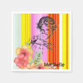 Papieren luiers, Stripe Victoriaans vrouw Servet (Voorkant)