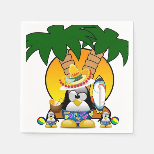 Papieren luiers, Surfer Penguin Servet (Voorkant)