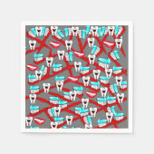 Papieren luiers, tanden, tandenborstel, tandpasta servet (Voorkant)