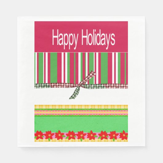 Papieren luiers, vrolijk kerstfeest Prettige feest Servet (Voorkant)