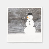 papieren luiers wit schattig Rustische sneeuwkerst Servetten (Voorkant)