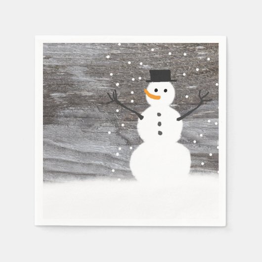 papieren luiers wit schattig Rustische sneeuwkerst Servetten (Voorkant)