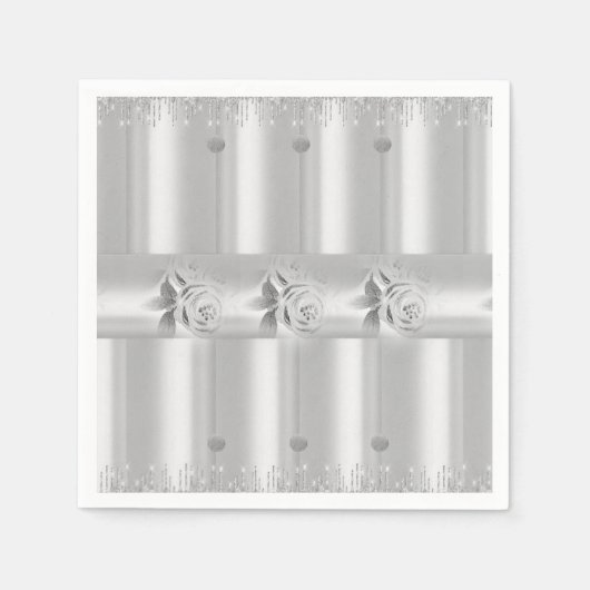 Papieren luiers, zilveren glitter-gril servet (Voorkant)