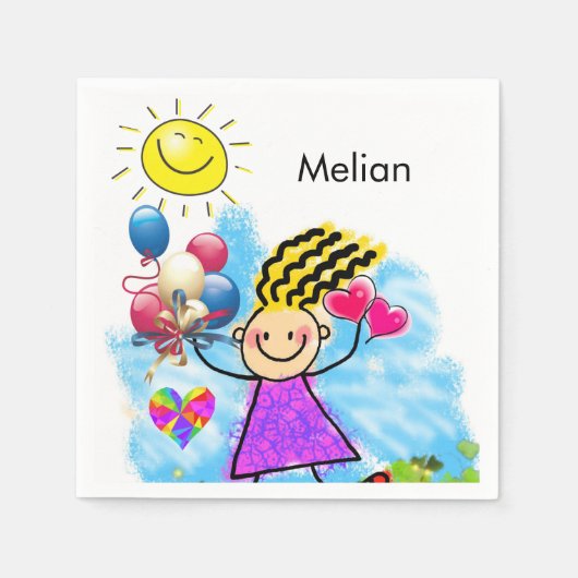 Papieren luiers, zonneballonnen servet (Voorkant)