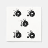 Papieren luiers, zwarte en witte fietsen,  servet (Voorkant)