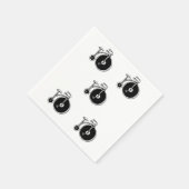 Papieren luiers, zwarte en witte fietsen,  servet (Hoek)