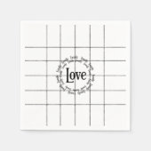 Papieren luiers, zwarte en witte lijnen, liefdesfa servet (Voorkant)