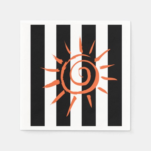 Papieren luiers, zwarte en witte ster servet (Voorkant)