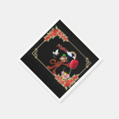 Papieren luiers, zwarte Floral-aap regenboog Servet (Hoek)
