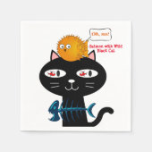 Papieren luiers, zwarte kat, keukendiner servet (Voorkant)