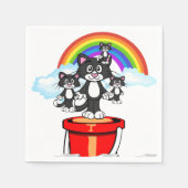 Papieren luiers, zwarte kattenregenboog servet (Voorkant)