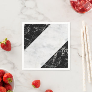 Papieren luiers, zwarte witte marmer servet