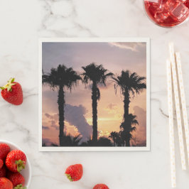 Papieren Luncheon Servetten met Palmboom Zonsonder