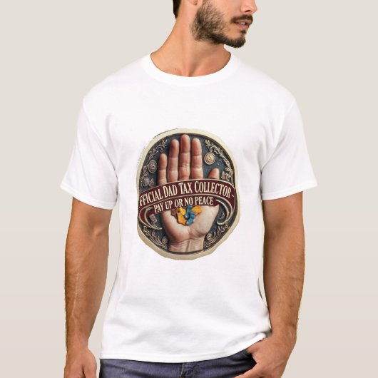 Papieren Medaillon T-shirt voor vaders belastingin (Voorkant)