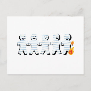 Papieren mensen branden briefkaart
