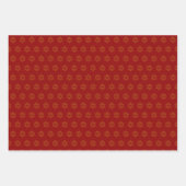 PAPIEREN MET Diep Rood en Goud Snowflake Inpakpapier Vel (Voorkant 2)