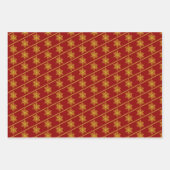 PAPIEREN MET Diep Rood en Goud Snowflake Inpakpapier Vel (Voorkant)