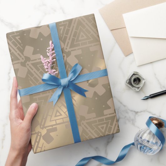 Papieren modern patroon op Nacre Metallic Cadeaupapier (Geschenken)