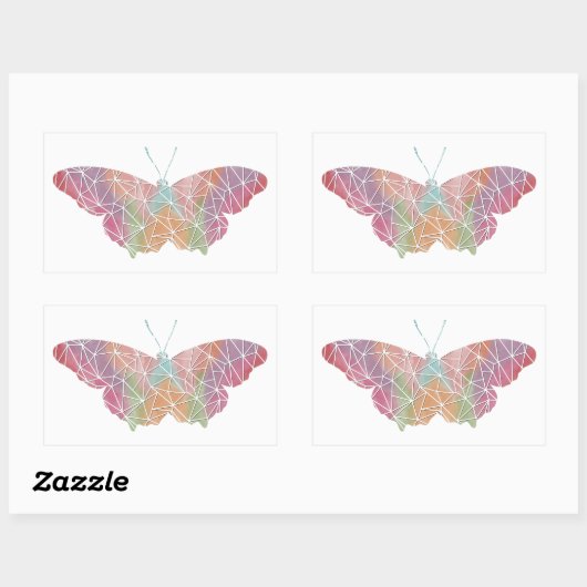 papieren mozaïek vlinder Sticker (Vel)