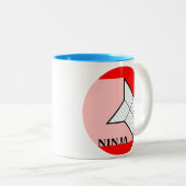 Papieren Ninja Star-Mok Tweekleurige Koffiemok (Voorkant rechts)
