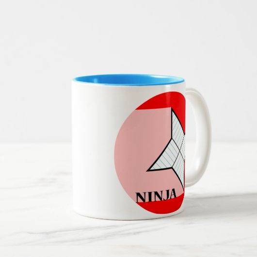 Papieren Ninja Star-Mok Tweekleurige Koffiemok (Voorkant rechts)