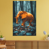Papieren olifant canvas afdruk (Insitu (Woonkamer))