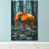Papieren olifant canvas afdruk (Insitu (Houten vloer))