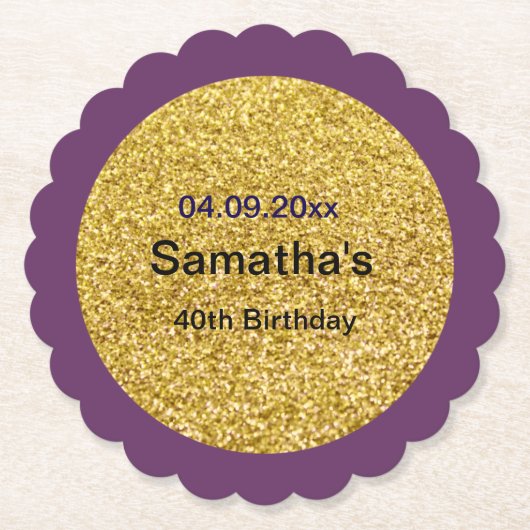 Papieren Onderzetter 40ste verjaardag (Voorkant)