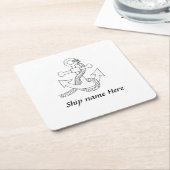 Papieren Onderzetter - Anker en Naam schip (Schuin)