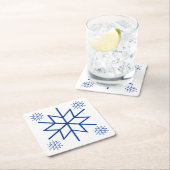 Papieren Onderzetter - Blauwe sneeuwvlokken (Insitu)